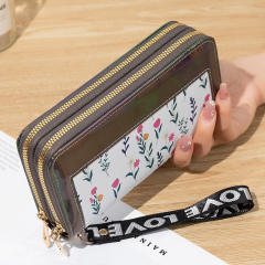 New Women's Long Wallet Double Zipper Mobile Phone Bag