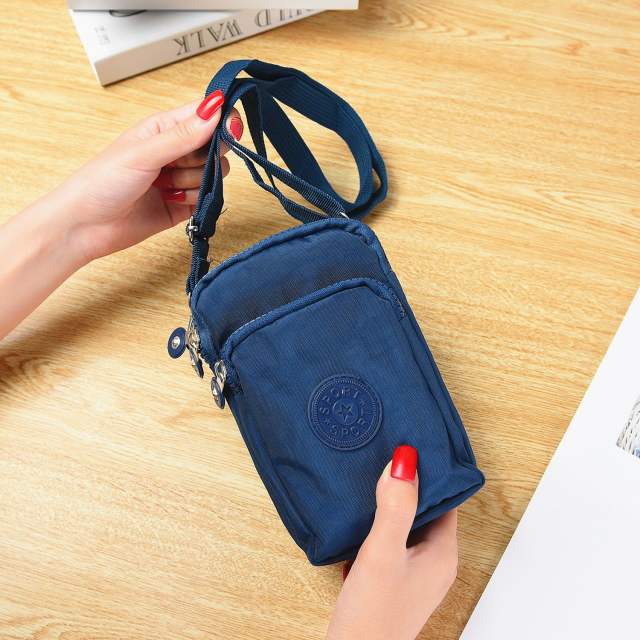 Hot Selling Crossbody Bag Mobile Phone Bag Coin Purse Nylon Hanging Neck Bag