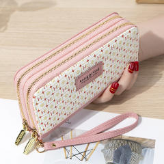 New Women's Long All-match Double Zipper Large Capacity Mobile Phone Bag Clutch Bag Coin Purse