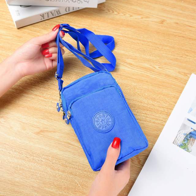 Hot Selling Crossbody Bag Mobile Phone Bag Coin Purse Nylon Hanging Neck Bag