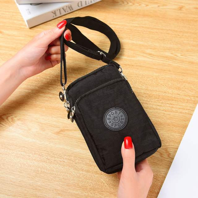 Hot Selling Crossbody Bag Mobile Phone Bag Coin Purse Nylon Hanging Neck Bag