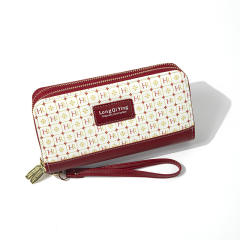 New Women's Long All-match Double Zipper Large Capacity Mobile Phone Bag Clutch Bag Coin Purse