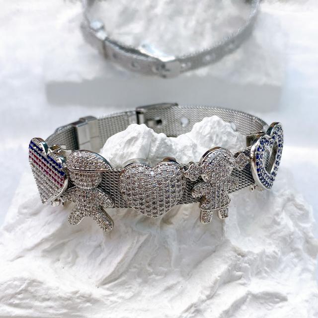 Best-Selling Copper Inlaid Zircon DIY Bracelet Accessories Watch Strap Personalized Hand Jewelry