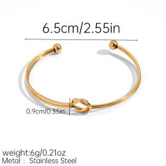 Hot sale knotted design stainless steel cuff bangle bracelet arm bangle