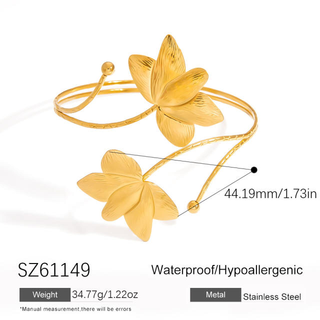 Summer holiday design starfish conch flower butterfly design stainless steel arm bangle