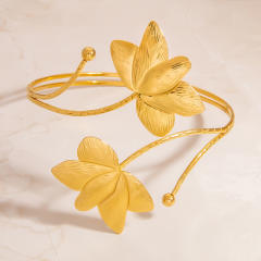 Summer holiday design starfish conch flower butterfly design stainless steel arm bangle