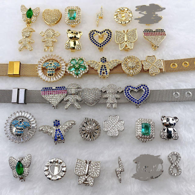 Best-Selling Copper Inlaid Zircon DIY Bracelet Accessories Watch Strap Personalized Hand Jewelry