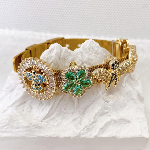 Best-Selling Copper Inlaid Zircon DIY Bracelet Accessories Watch Strap Personalized Hand Jewelry