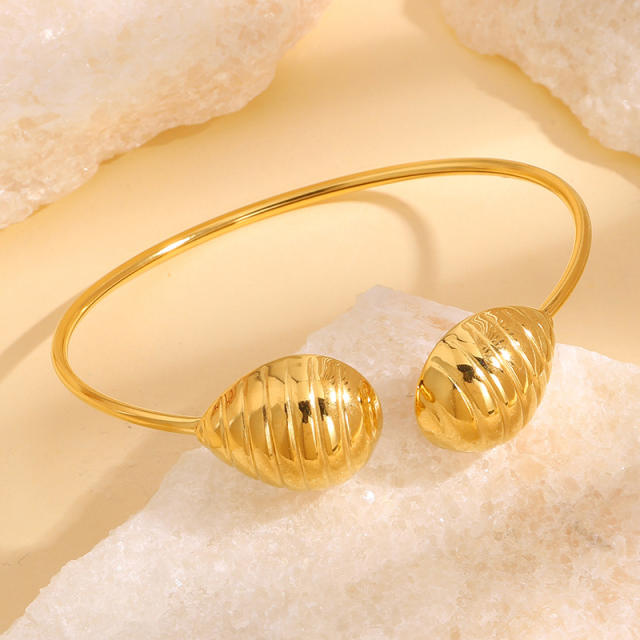 Summer hot sale pearl flower starfish heart triangle design stainless steel cuff bangle bracelet holiday hand jewelry