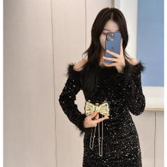 2025 acrylic bag pearl flower bag bow mini bag purse bag