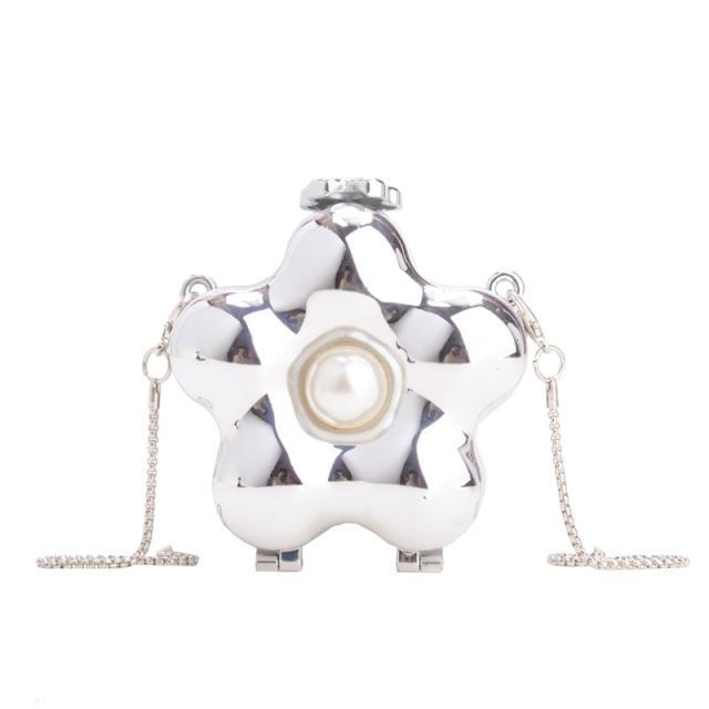 2025 acrylic bag pearl flower bag bow mini bag purse bag