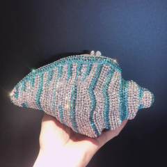 New conch diamond clutch luxury hollow diamond evening bag Stone clutch bag