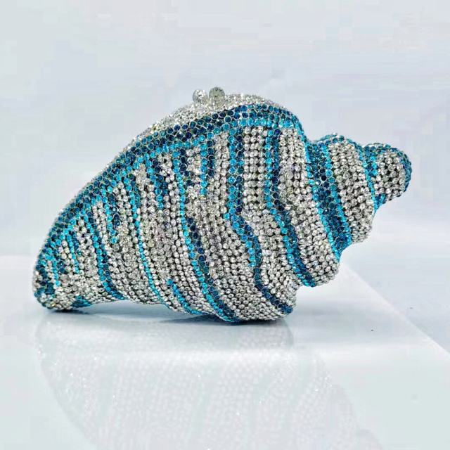 New conch diamond clutch luxury hollow diamond evening bag Stone clutch bag