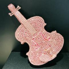 Violin diamond-encrusted evening bag banquet rhinestone clutch bag