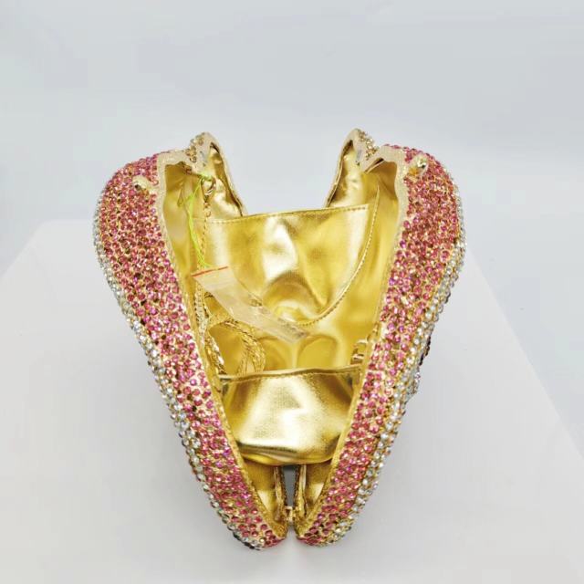 New conch diamond clutch luxury hollow diamond evening bag Stone clutch bag