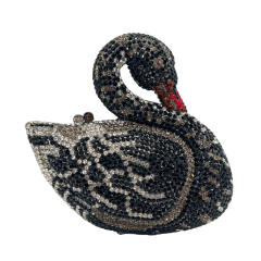 Crystal evening bag diamond-encrusted evening bag animal swan full diamond hand banquet clutch bag