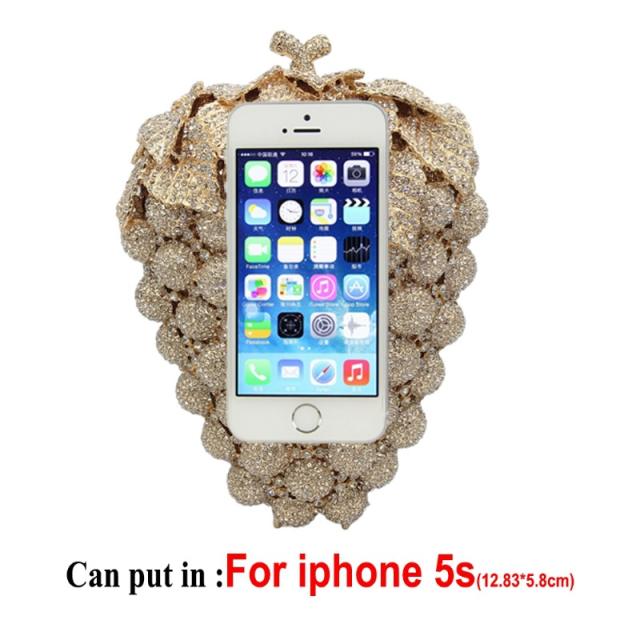 Foreign Trade New Style Grape Diamond-encrusted Banquet Bag Hollow Metal Full Diamond clutch bag