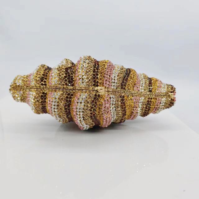 New conch diamond clutch luxury hollow diamond evening bag Stone clutch bag