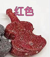 Violin diamond-encrusted evening bag banquet rhinestone clutch bag