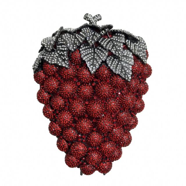 Foreign Trade New Style Grape Diamond-encrusted Banquet Bag Hollow Metal Full Diamond clutch bag