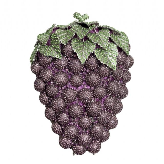 Foreign Trade New Style Grape Diamond-encrusted Banquet Bag Hollow Metal Full Diamond clutch bag