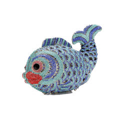 Cute goldfish rhinestone bag hollow metal crystal evening bag women clutch bag