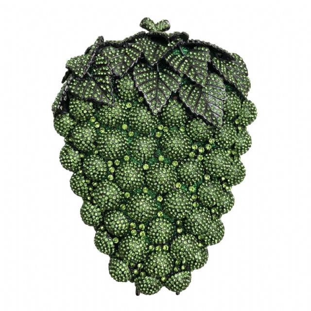Foreign Trade New Style Grape Diamond-encrusted Banquet Bag Hollow Metal Full Diamond clutch bag