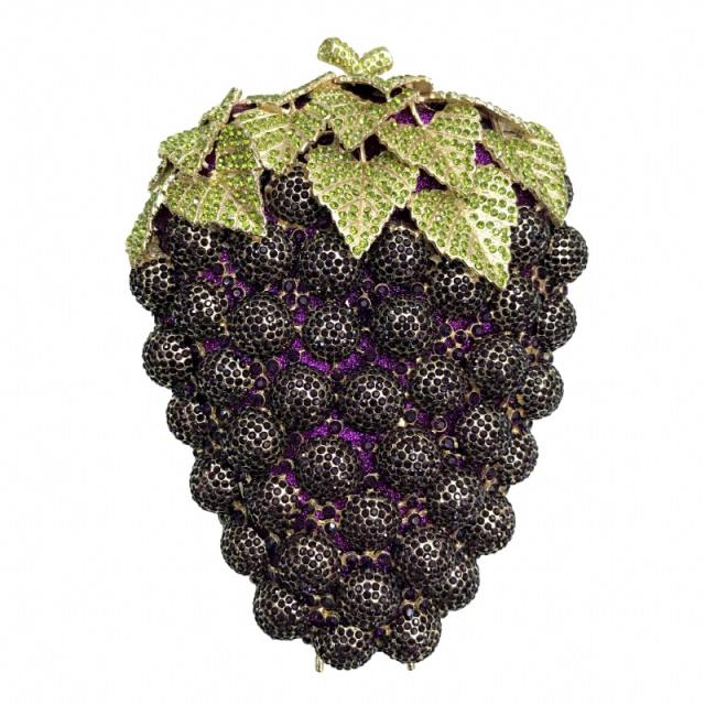 Foreign Trade New Style Grape Diamond-encrusted Banquet Bag Hollow Metal Full Diamond clutch bag