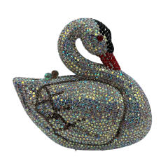 Crystal evening bag diamond-encrusted evening bag animal swan full diamond hand banquet clutch bag