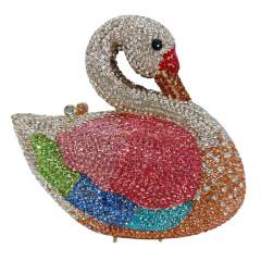 Crystal evening bag diamond-encrusted evening bag animal swan full diamond hand banquet clutch bag