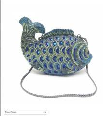 Cute goldfish rhinestone bag hollow metal crystal evening bag women clutch bag