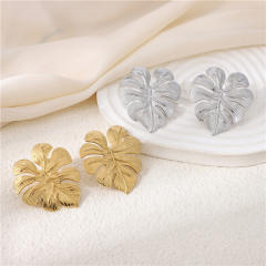 Simple Leaf-shaped Earrings holiday stainless steel earrings for women