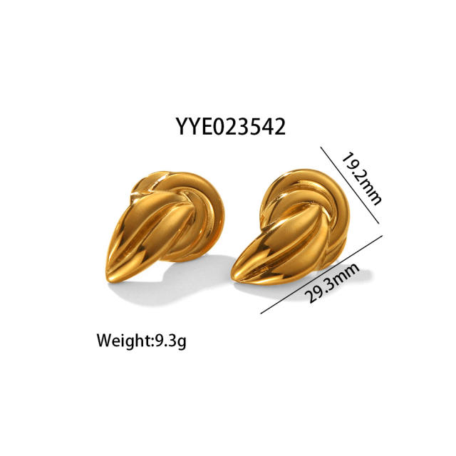 Fashion irregular earrings high sense summer flower leafs geometric stainless steel earrings