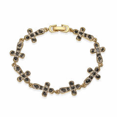 Gold plated Copper Inlaid Zircon Leopard Pattern Star-Shaped Love Bracelet