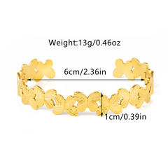 18KG sweet flower stainless steel cuff bangle bracelet arm bangle