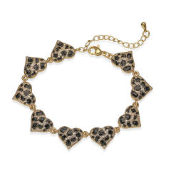 Gold plated Copper Inlaid Zircon Leopard Pattern Star-Shaped Love Bracelet