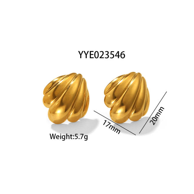Fashion irregular earrings high sense summer flower leafs geometric stainless steel earrings