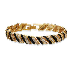 Gold plated Copper Inlaid Zircon Leopard Pattern Star-Shaped Love Bracelet