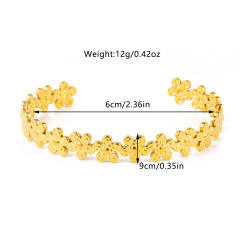 18KG sweet flower stainless steel cuff bangle bracelet arm bangle