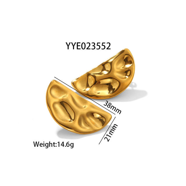 Fashion irregular earrings high sense summer flower leafs geometric stainless steel earrings