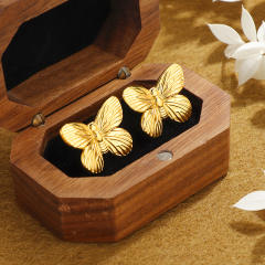 18K stainless steel butterfly studs earrings for women