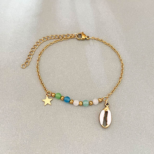 2025 Original Cat's Eye Stone enamel Shell Bracelet Fashionable Stainless Steel Bracelet