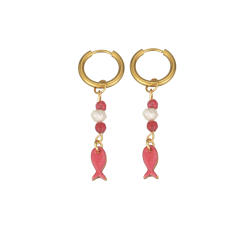 Fashion color enamel ocean animal starfish stainless steel earrings