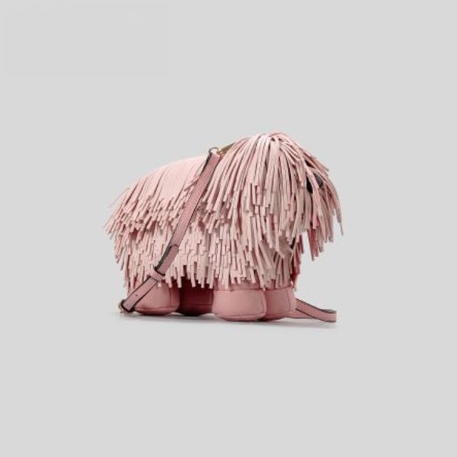 Creative Cute Fringed Pine Lion Dog Shoulder Bag Funny Handbag Shepherd Dog Women's Bag
