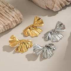 Stainless Steel Earrings Ginkgo Leaf Earrings