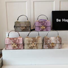 Women's Bags Autum 2025 Fashion Shoulder Bag Stone Pattern Personalized Small Square Bag