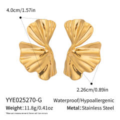 Stainless Steel Earrings Ginkgo Leaf Earrings