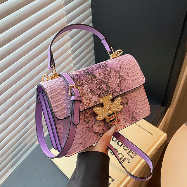 Women's Bags Autum 2025 Fashion Shoulder Bag Stone Pattern Personalized Small Square Bag