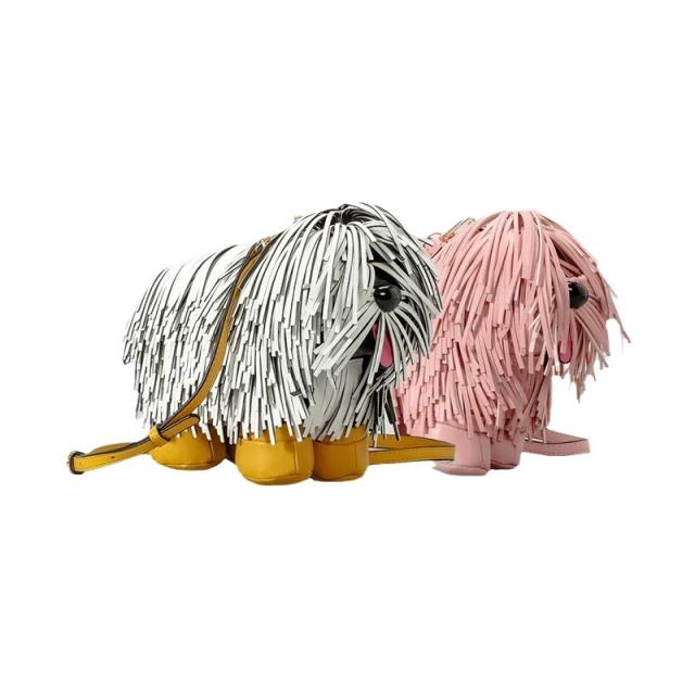Creative Cute Fringed Pine Lion Dog Shoulder Bag Funny Handbag Shepherd Dog Women's Bag