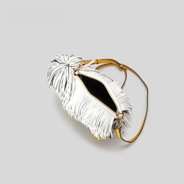 Creative Cute Fringed Pine Lion Dog Shoulder Bag Funny Handbag Shepherd Dog Women's Bag